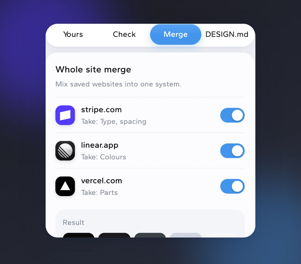 Whole site merge in Borrowstyle